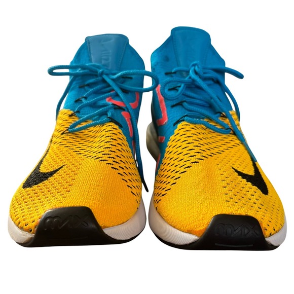 Nike‎ Air Max 270 Flyknit Blue Yellow Men's Sz 10 Activewear Running a01023-800 - Picture 3 of 12